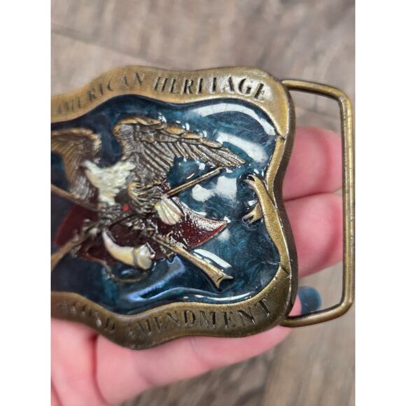 1977 Indiana Metal Craft The Second Amendment Belt Buckle Brass - Picture 2 of 6